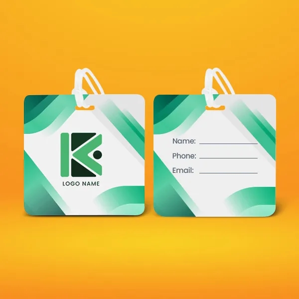 Full Color Square Plastic Luggage Tags With Strap