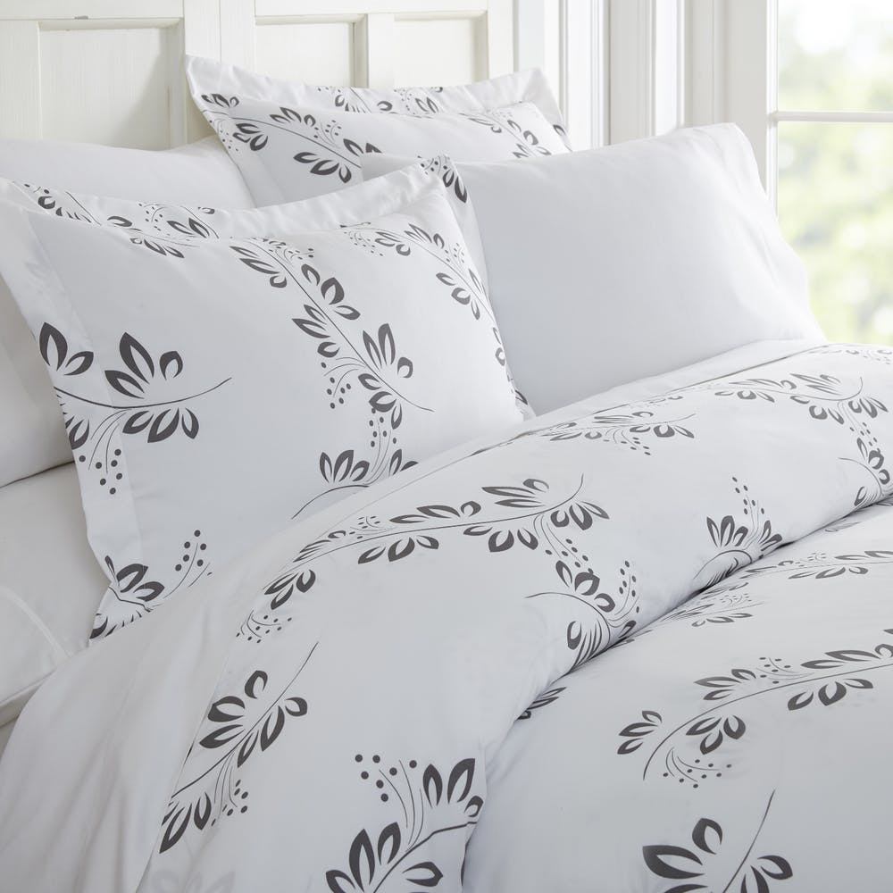 Duvet Cover Sets - Gray Vine Queen 3 Piece 2