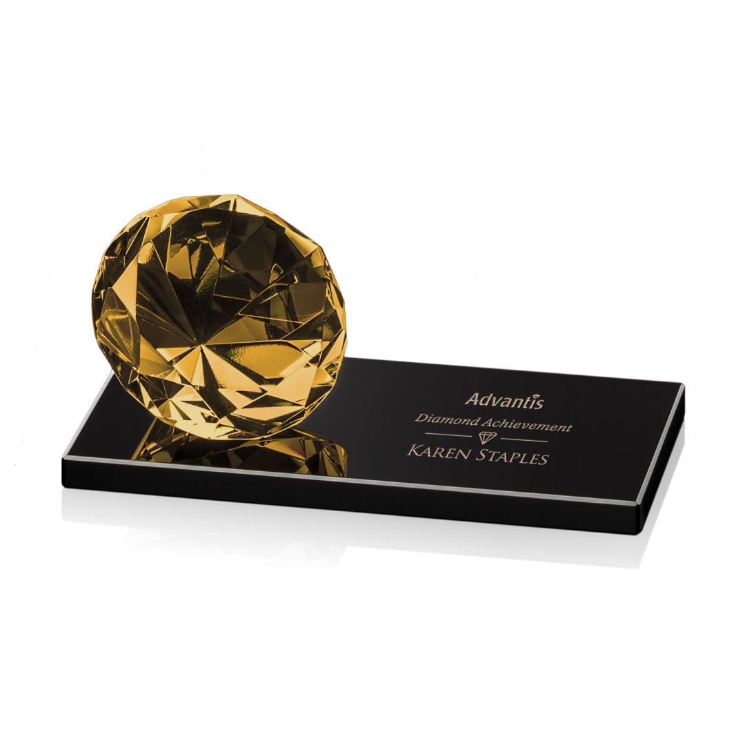 Gemstone Award on Black - Amber 4