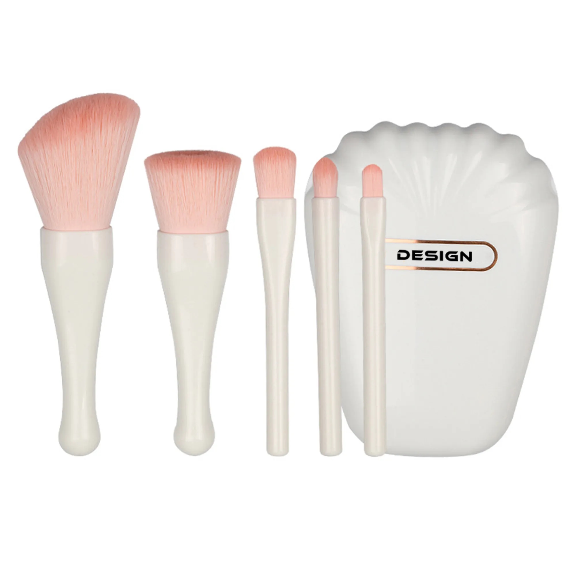 Portable Travel Makeup Brush Set With Mirror Case Kit Cute 3