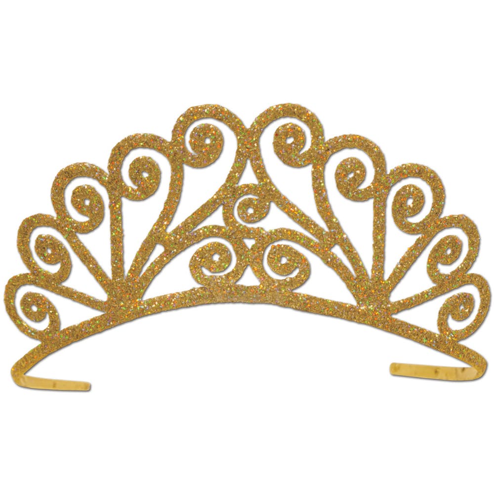 Glittered Metal Tiaras - Gold 1