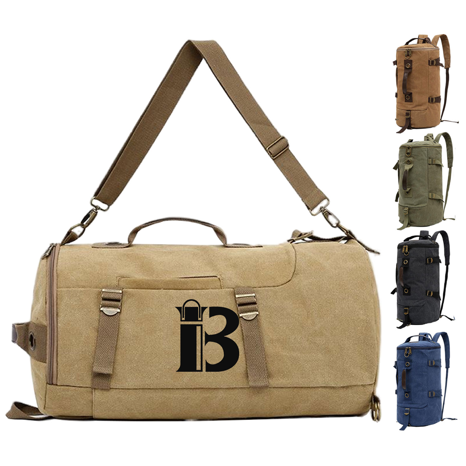 Multi-function Vintage Canvas Portable Backpack Duffel Bag 1