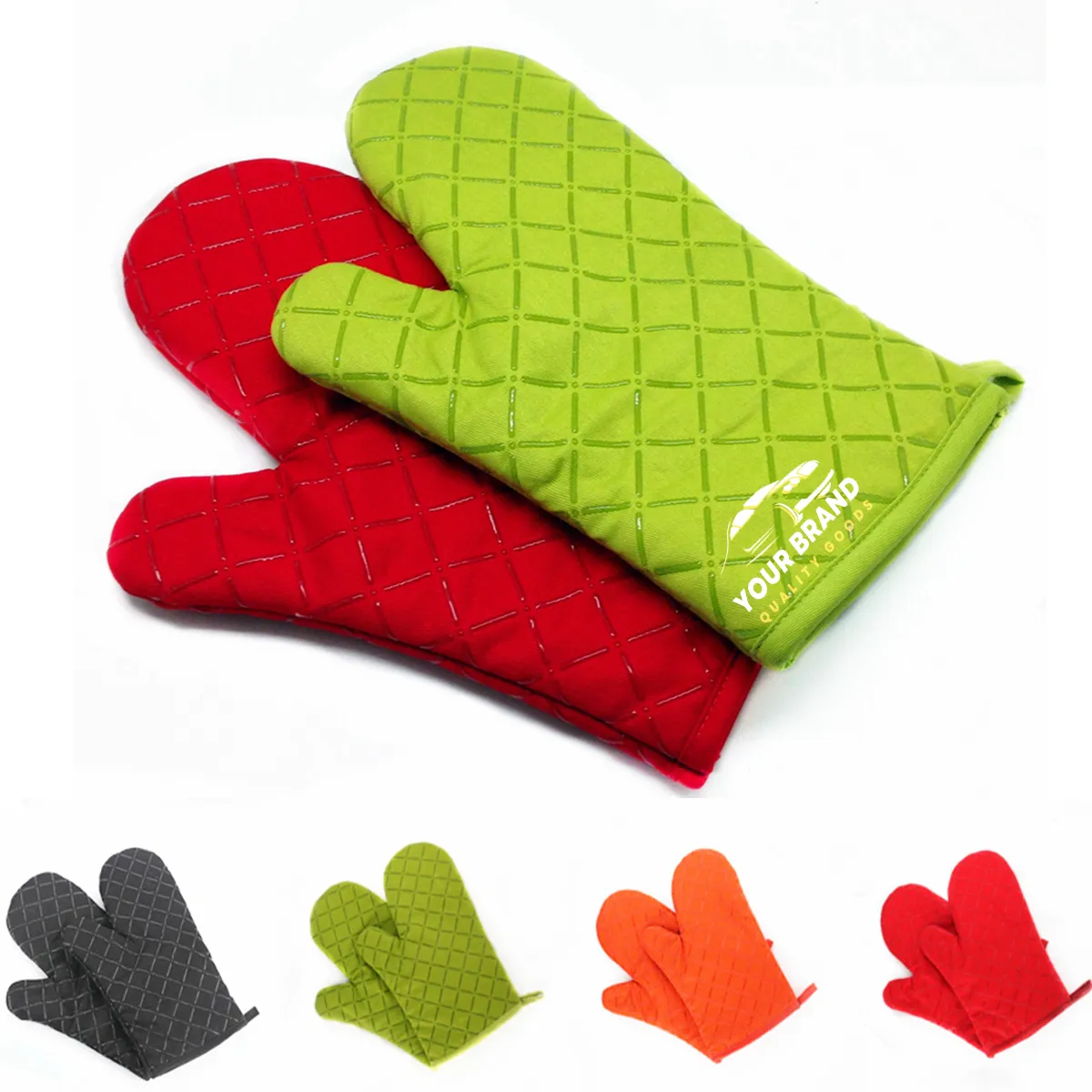 Non-Slip Printed Heat Resistant Waterproof Oven Mitts Glove 1