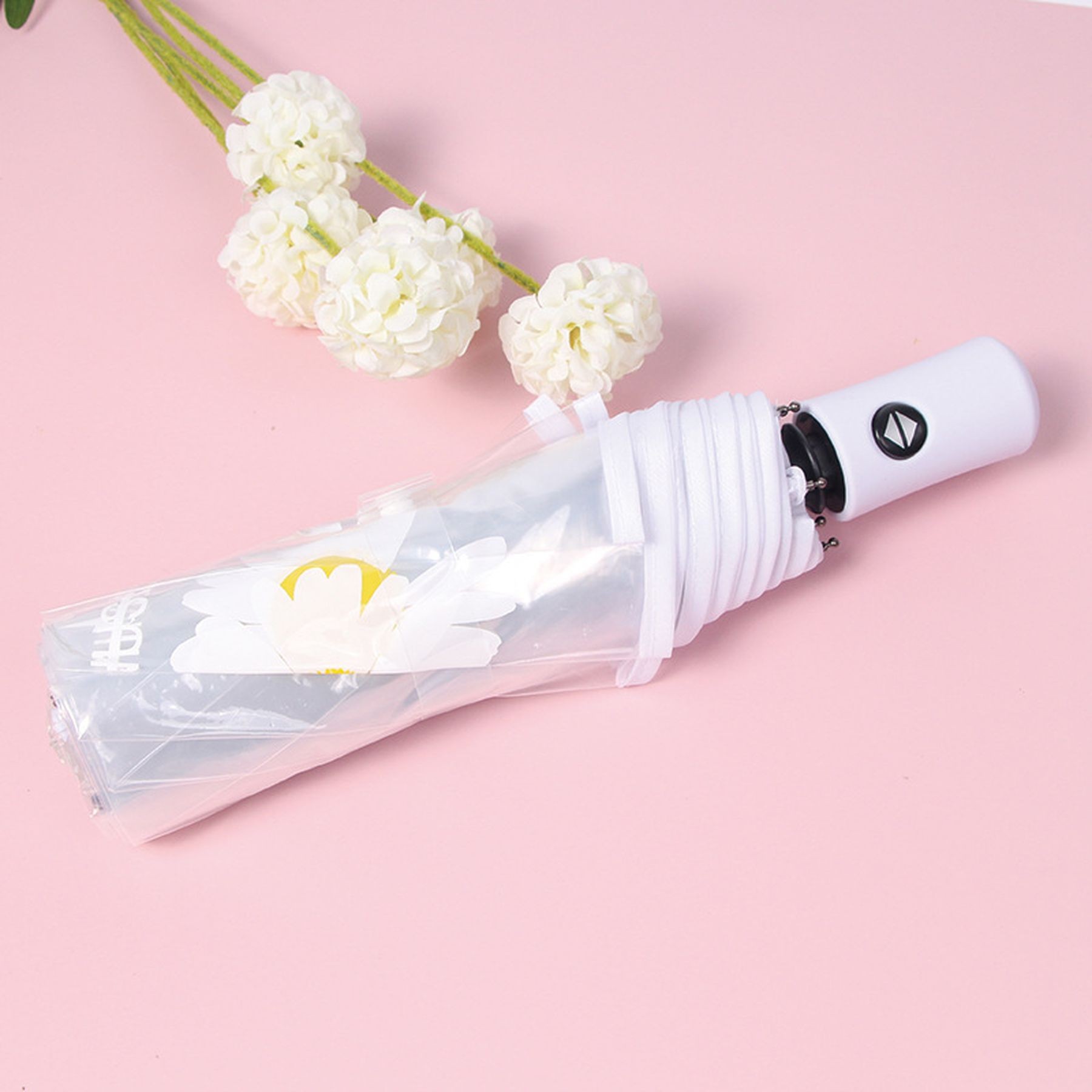 Tri-Fold Automatic Open Stick Event Transparent Umbrella 16