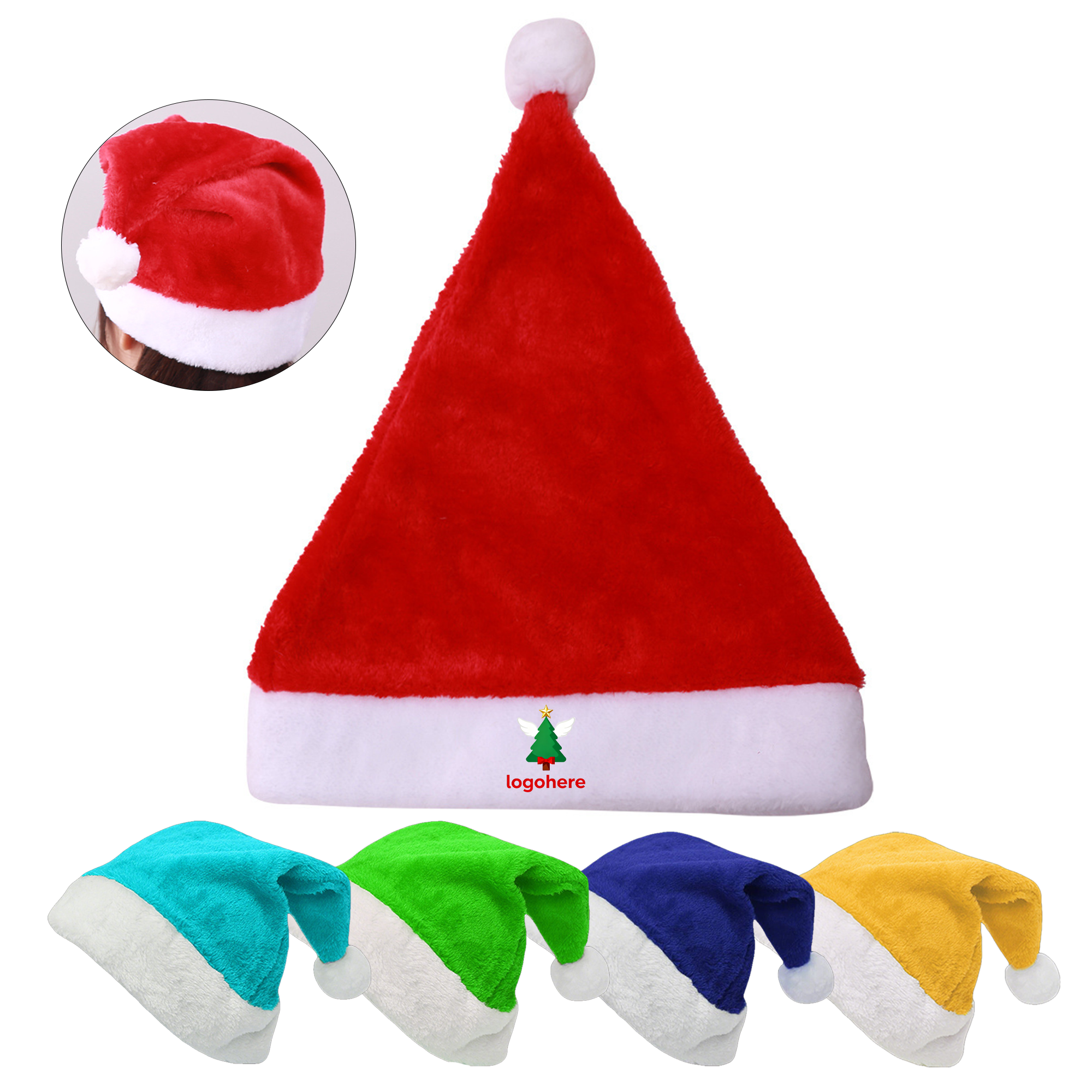 Custom Plush Xmas Party Hat 7
