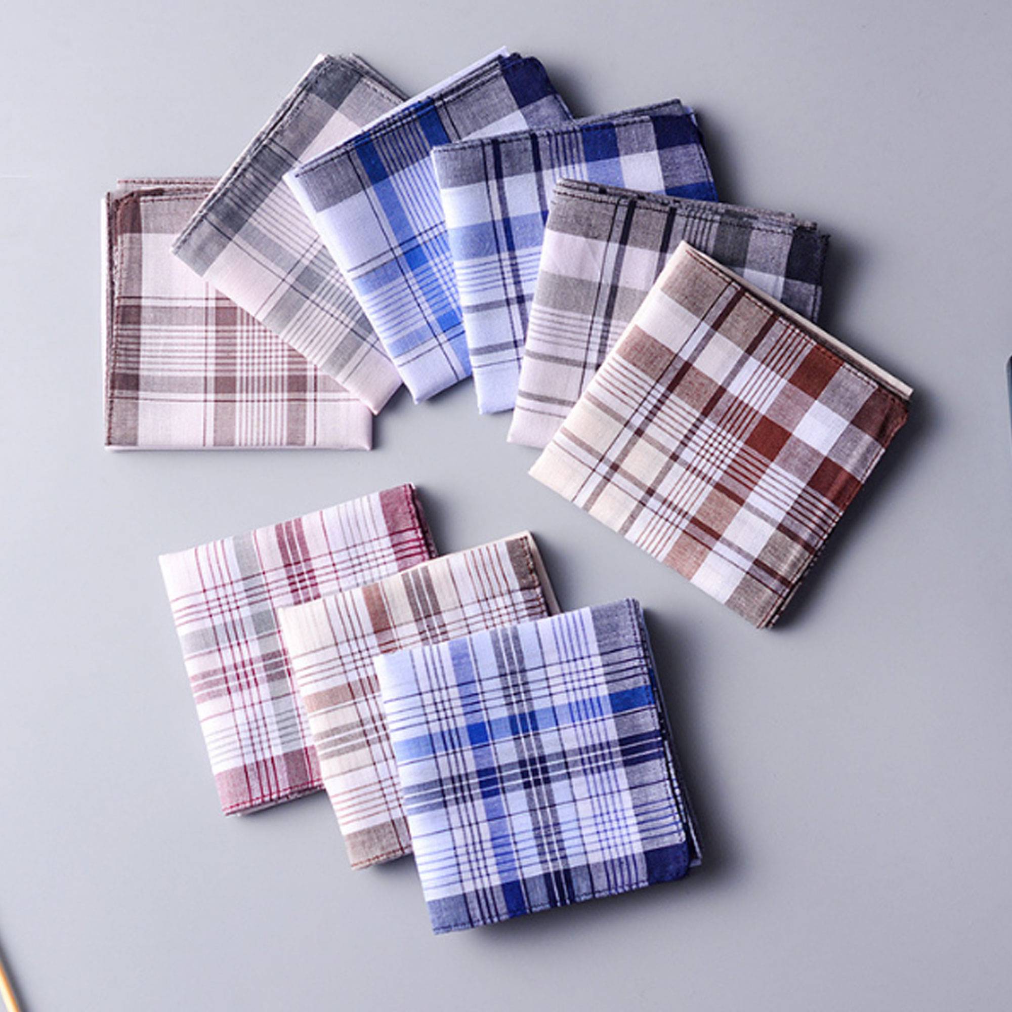 9 Pack Mens Premium Handkerchiefs Cotton 4