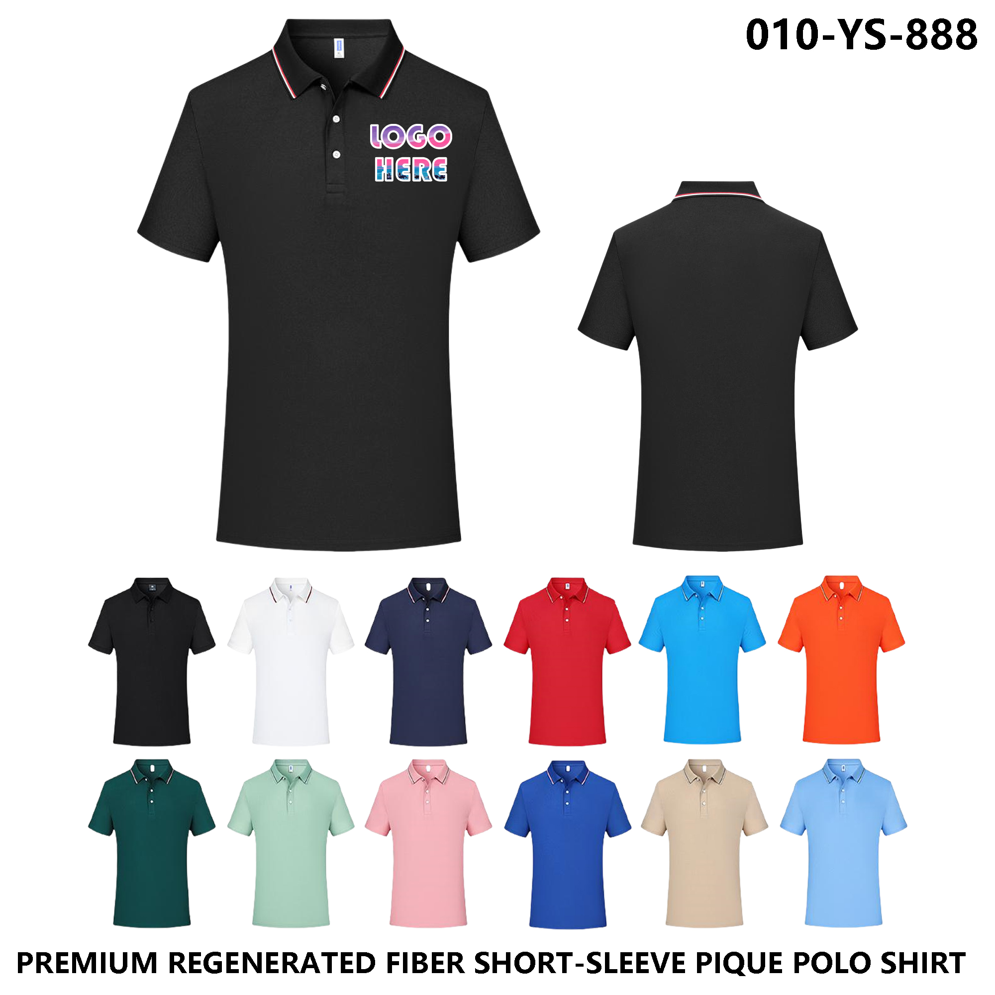 Breathable Bamboo Polo - Lightweight Summer Uniforms- Moisture Wicking Activewear 1