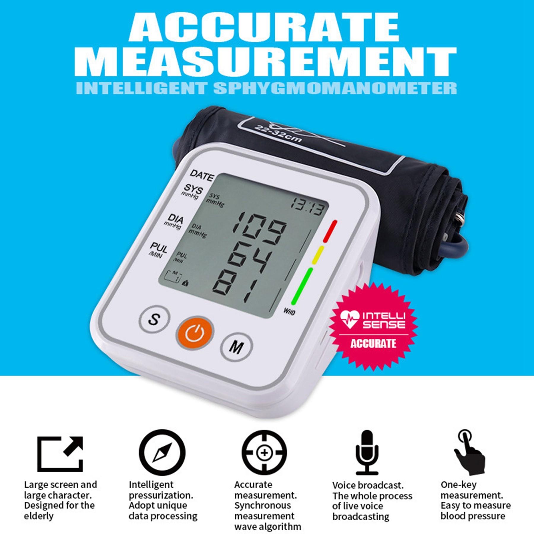 Automatic Arm Sphygmomanometer Blood Pressure Monitor 2