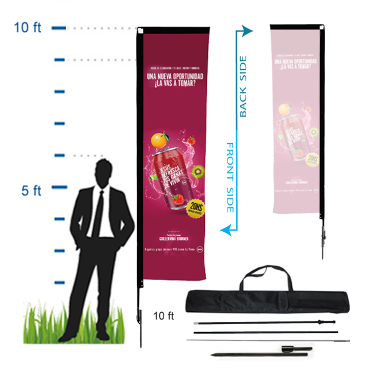10 ft. Rectangle Advertising Flag Kit 1 (Single Sided) 1