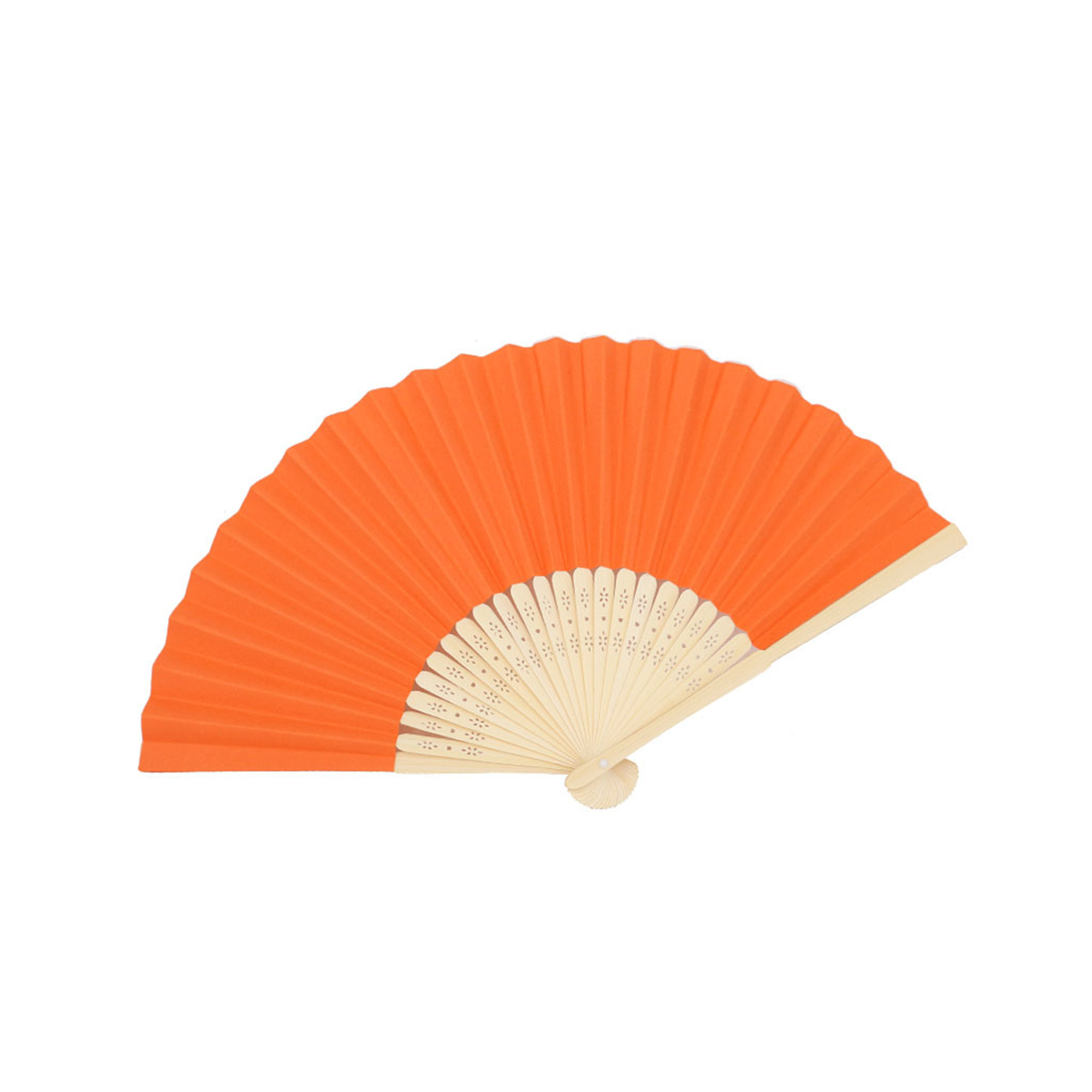 Bamboo Frame Paper Folding Fan Full Color Center Print 4