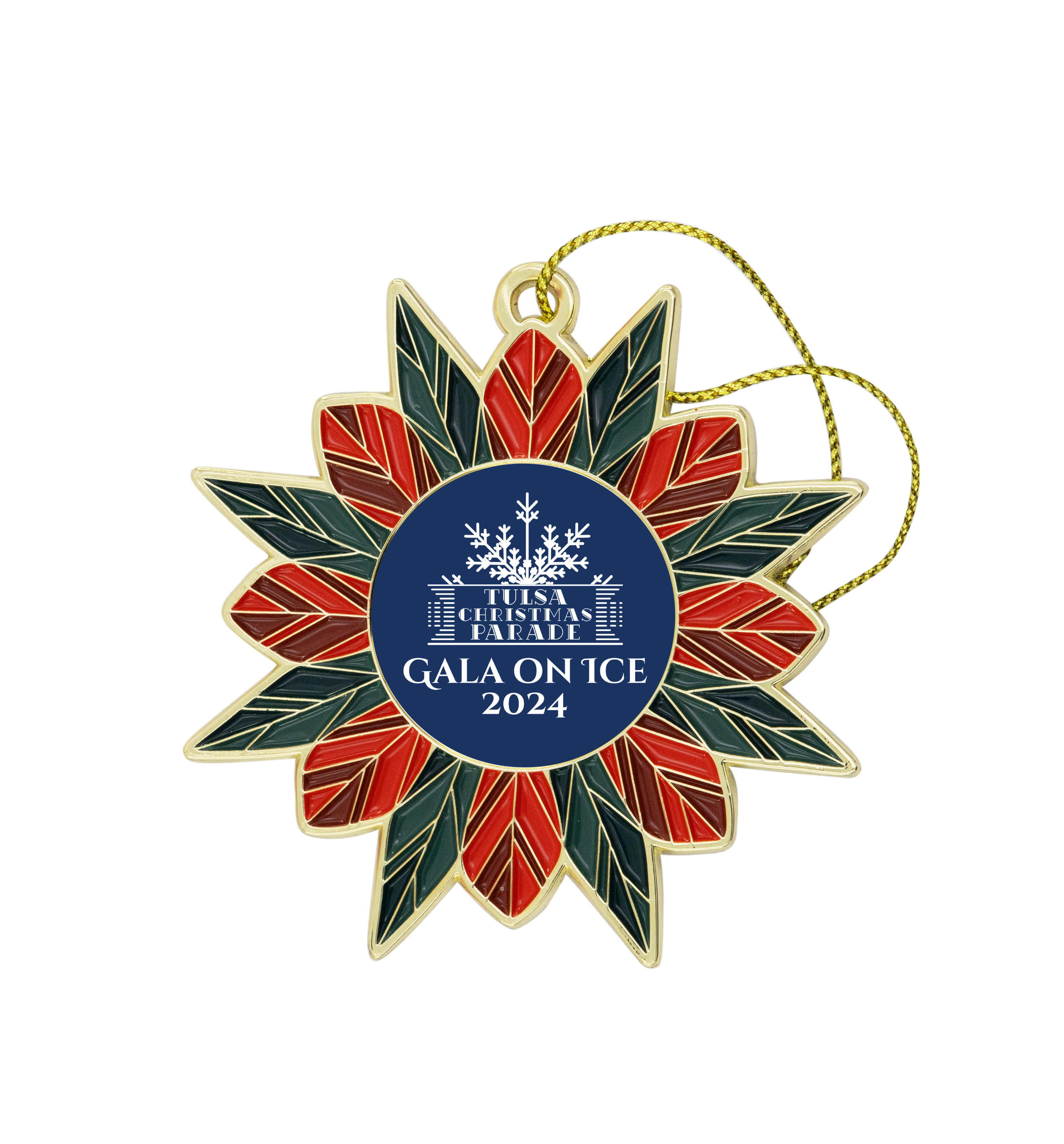 Modern Poinsettia Holiday Ornament 6