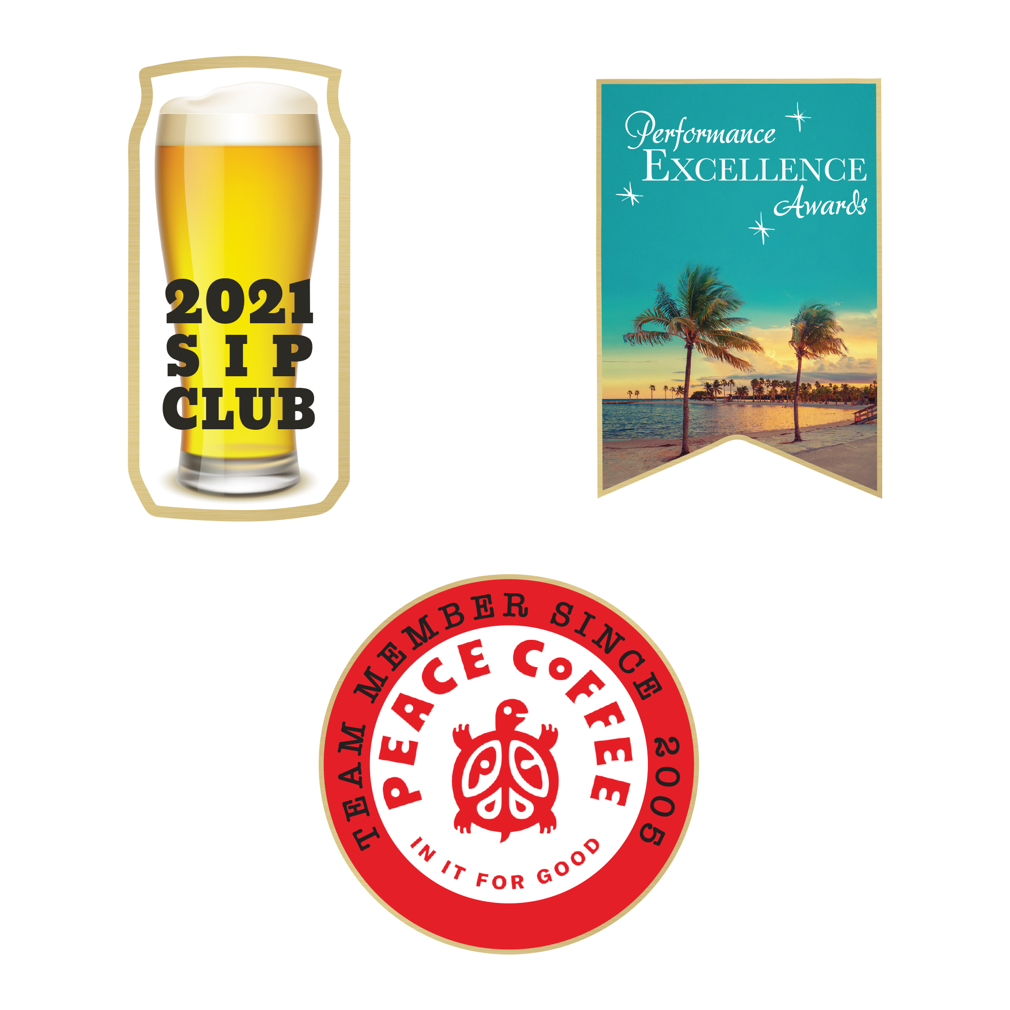 USA MADE Laminated Full Color Metal Lapel Pin - Non Stock Shapes