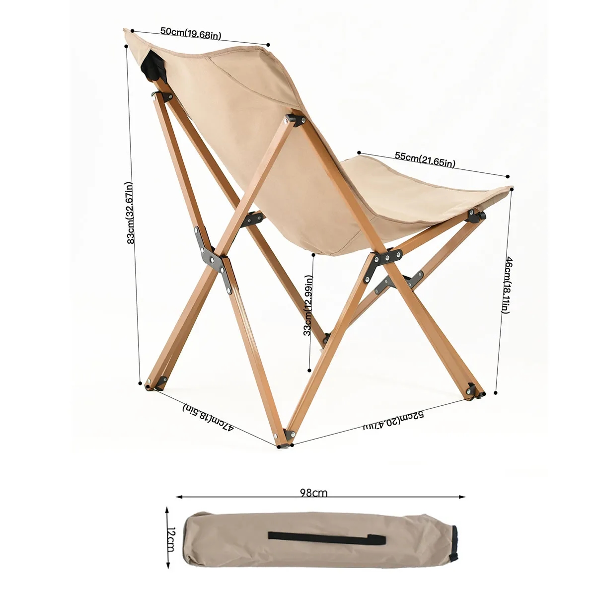 Outdoor Portable Camping Butterfly Chair with Carry Bag 5