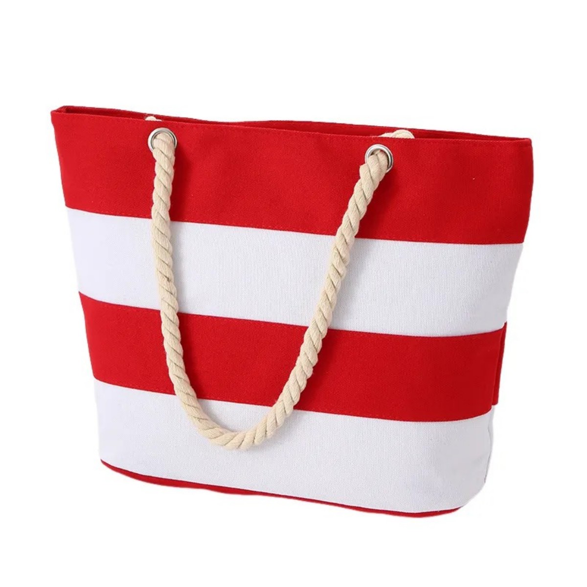 Cotton Beach Tote Bag with Rope Handles 2