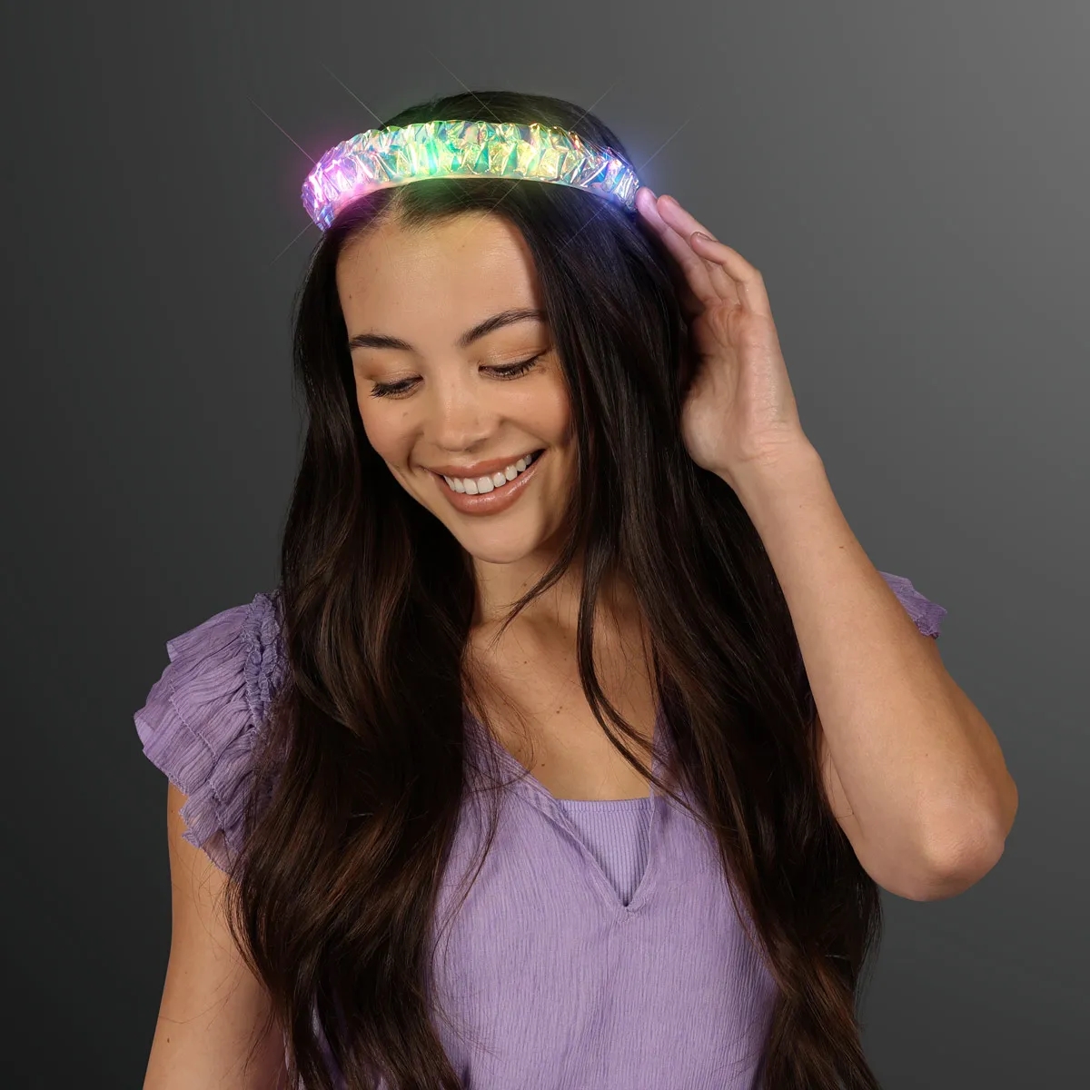 Light Up Iridescent Braid Headband 5