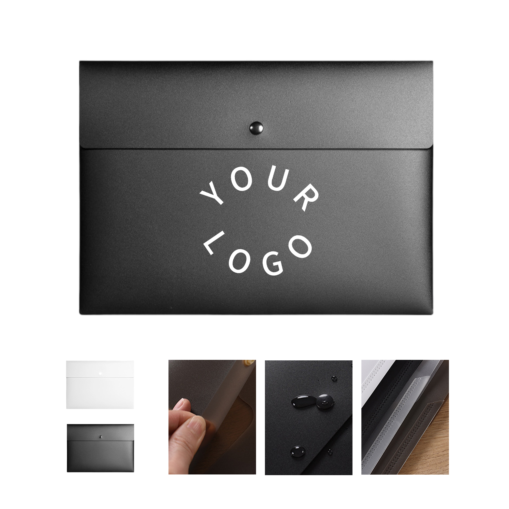 A4 Business Presentation Folder Waterproof Leather Look 2