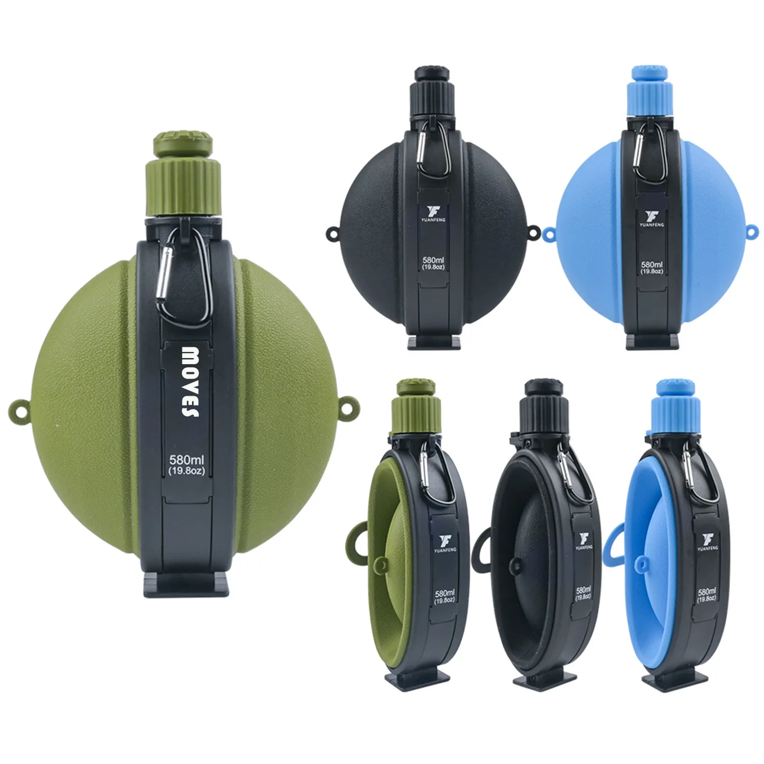 Foldable Camping Silicone Kettle With Compass 2