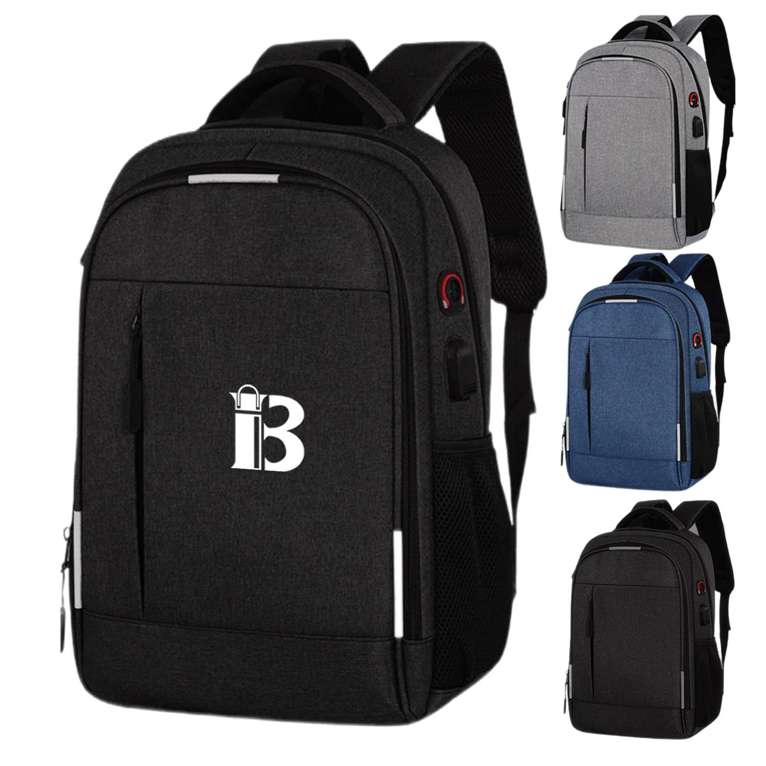 Business Computer Oxford Backpack With Usb Charging Port 2
