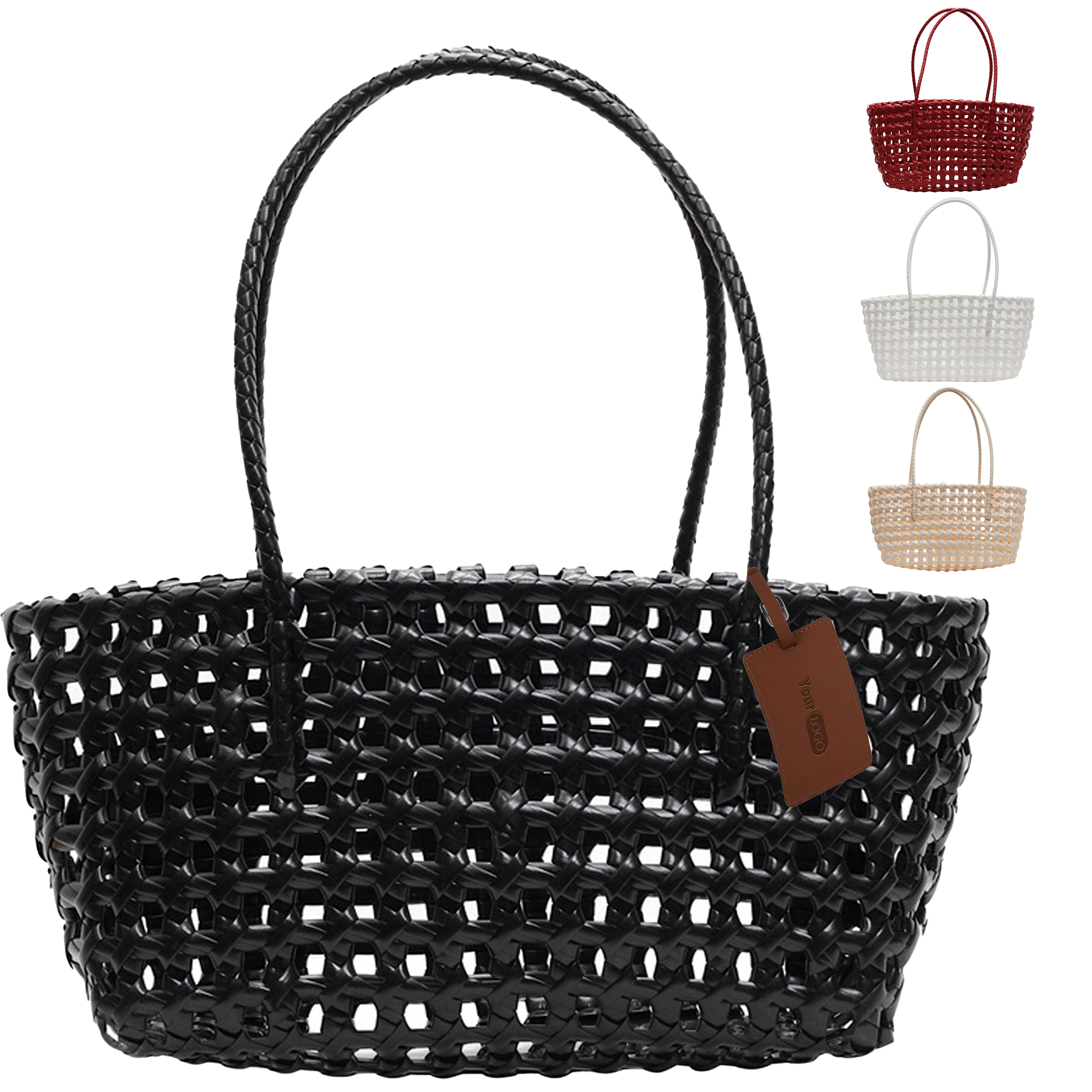 Polyester Hollow Woven Vacation Shoulder Bag 4