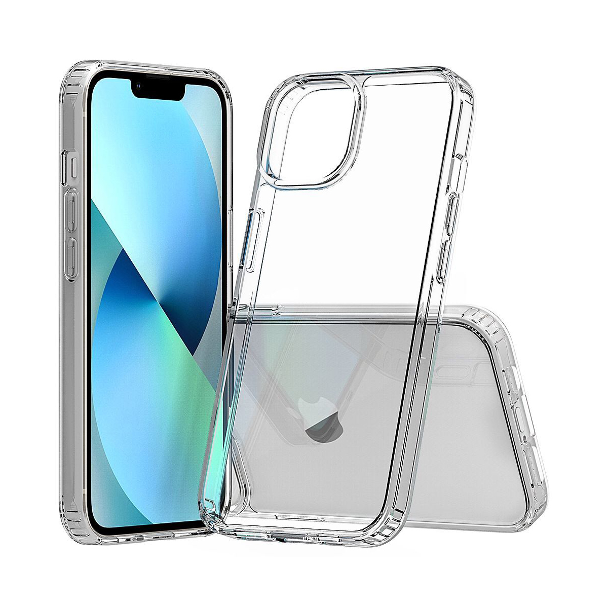 iPhone 14 Clear Hard Shell Case w/TPU Bumpers 2