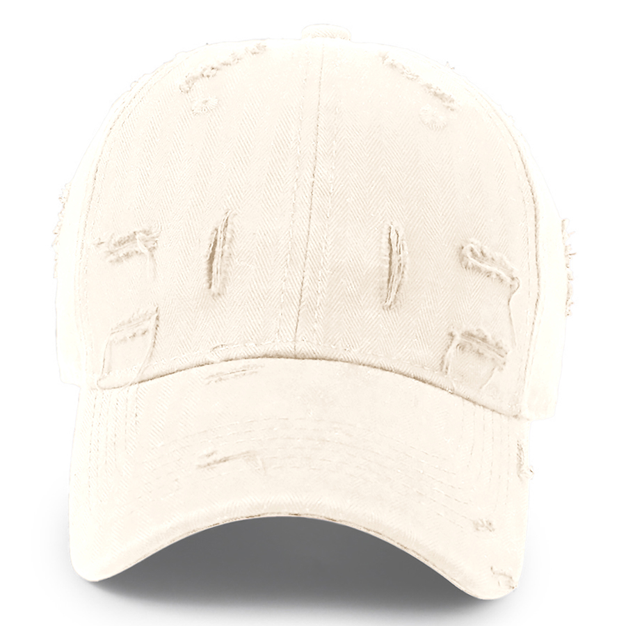 Stock Solid Color Ripped Cotton 6-Panel Baseball Cap 41