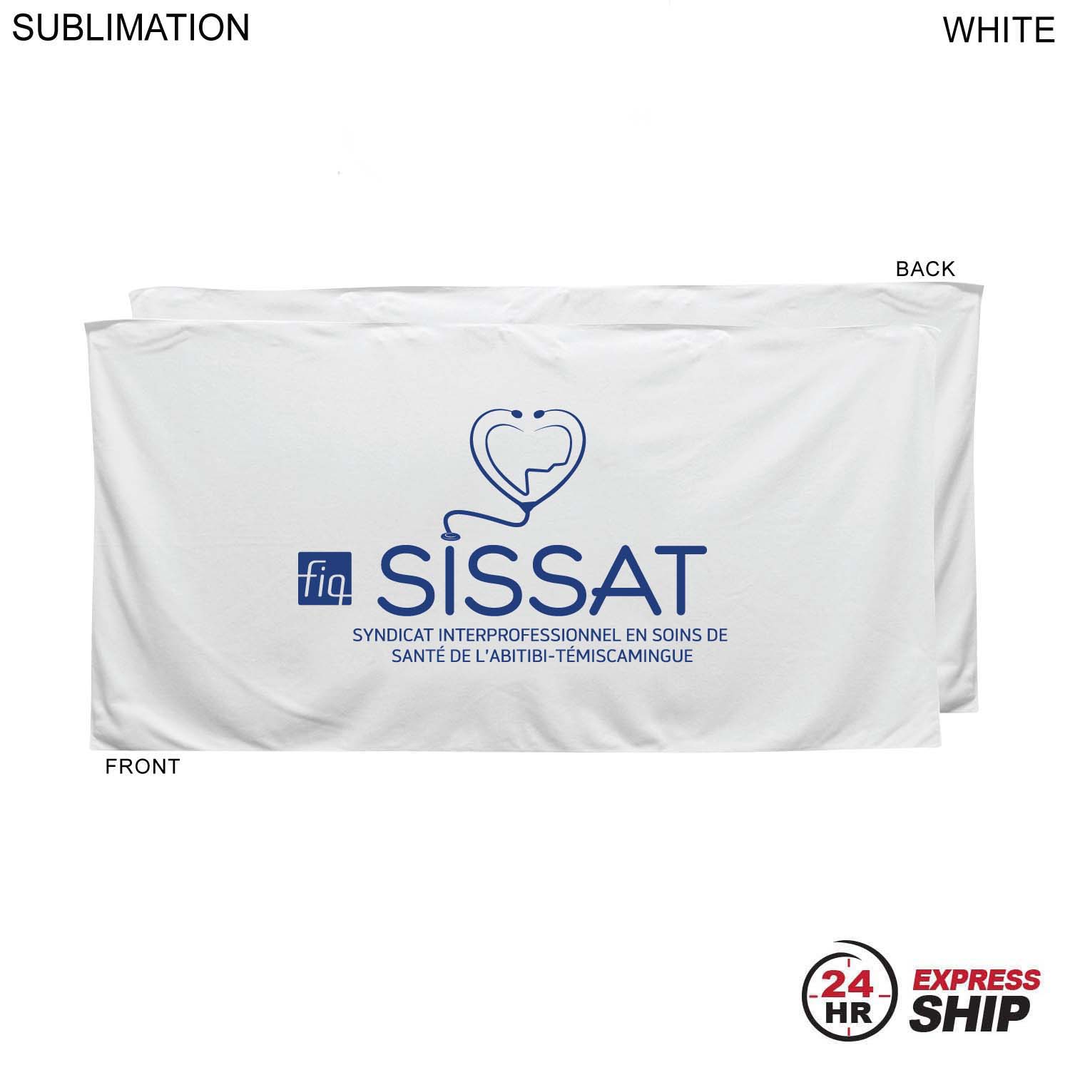 24 Hr Express Ship - Heavier weight, Plush Velour Terry Cotton Blend White Beach Towel, 30x60 3