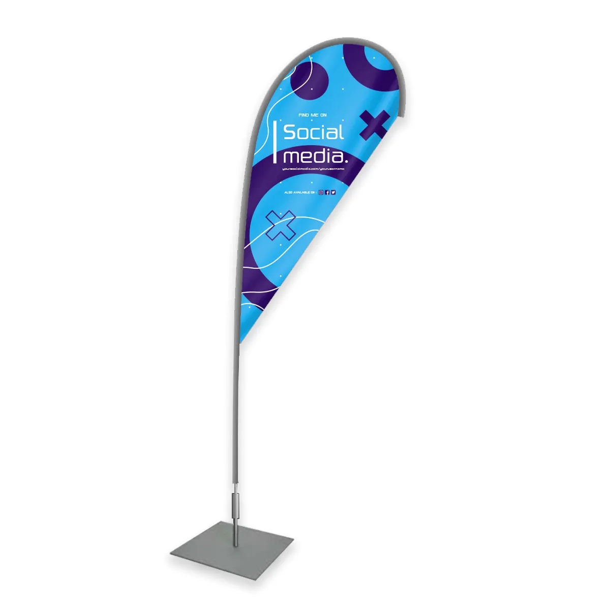 Custom Digital Printed Teardrop Flags 2.5' x 1.3' 2