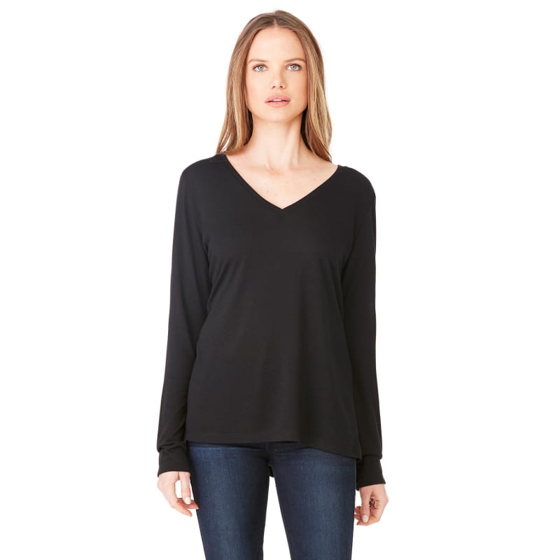 Bella + Canvas Ladies' Flowy Long-Sleeve V-Neck 12