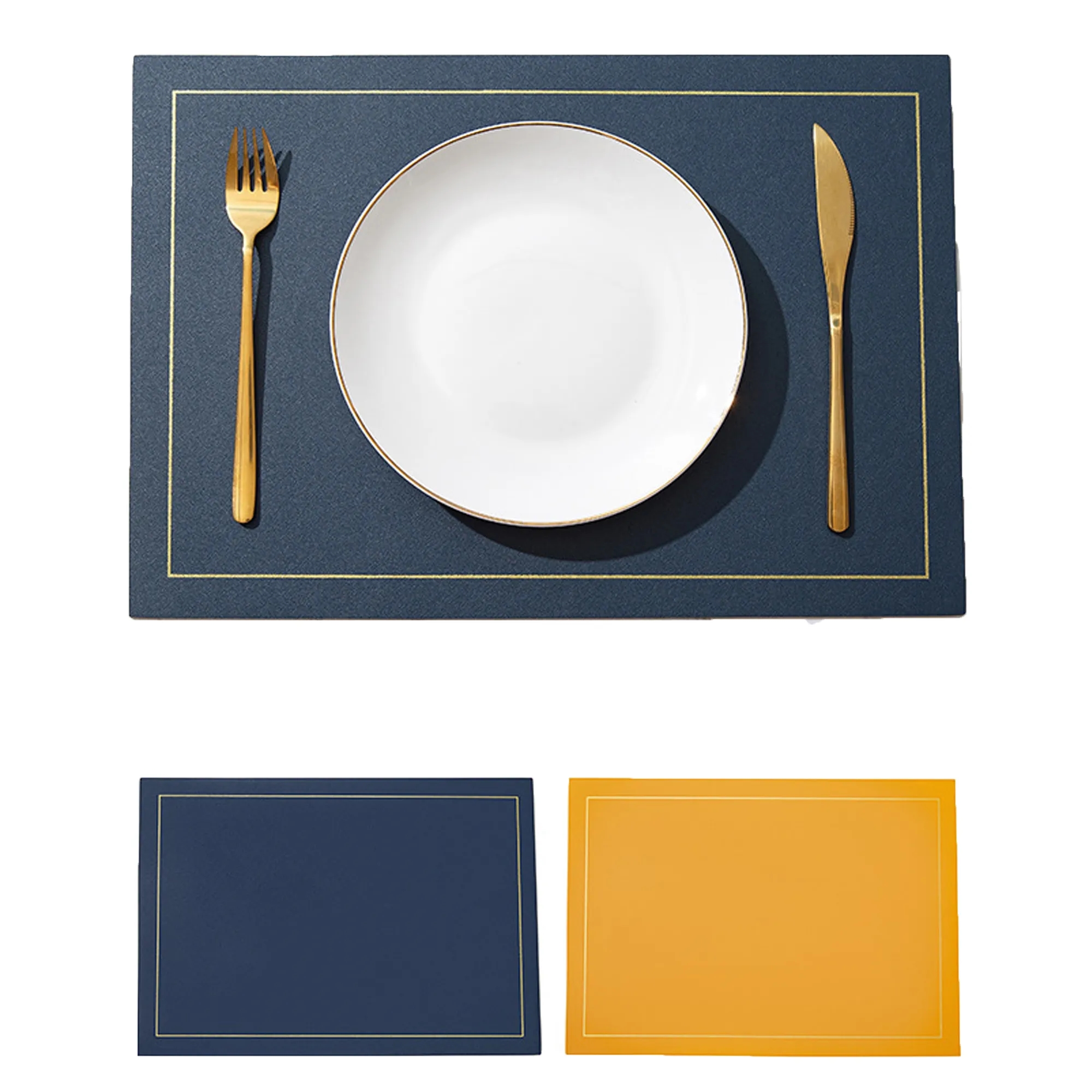 Square Leather Dining Mat 9