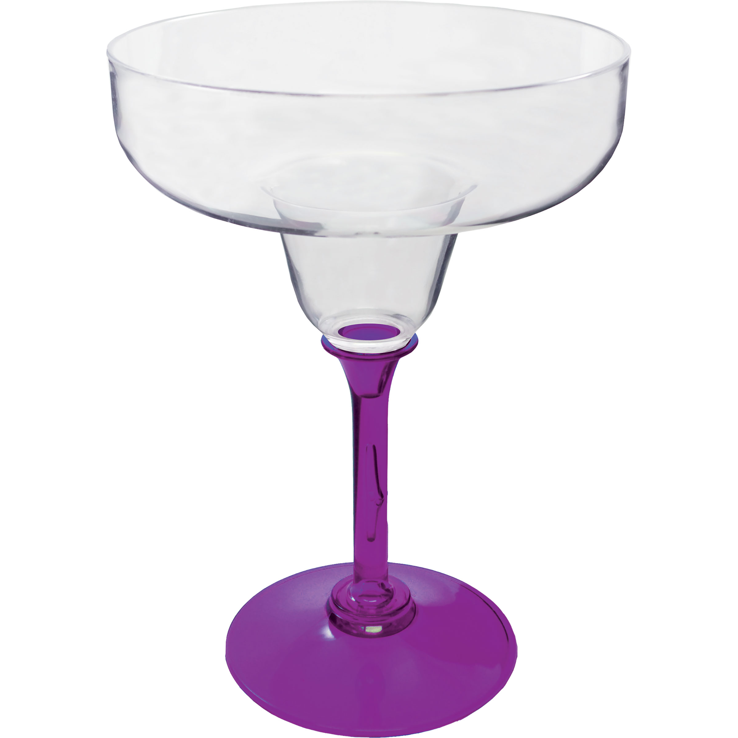 12oz Standard Stem Plastic Margarita Glass with Your Choice of Stem Color 8