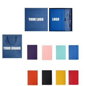 200 Pages PU Leather Personalized A5 Journal Notebook Set with Pen & Box 3