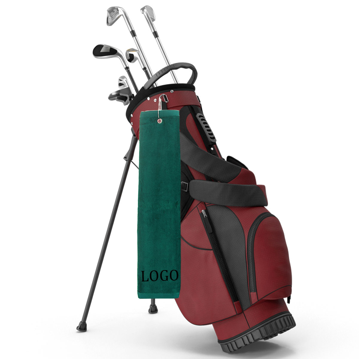 Folded Embroidered Custom Golf Towel - 16" x 24" 3