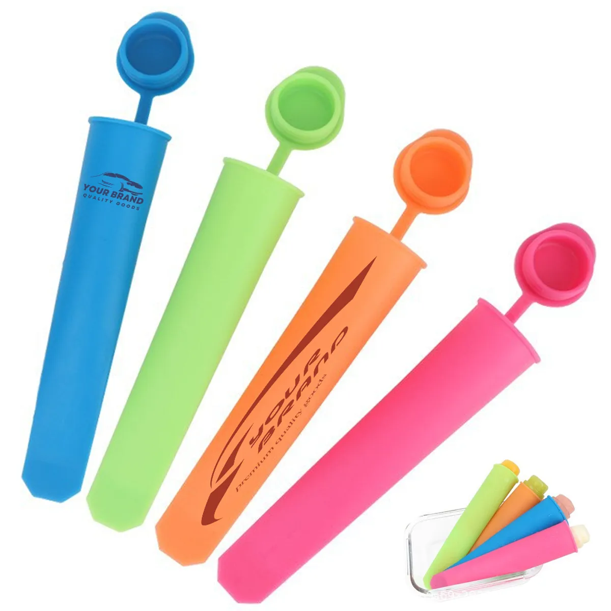 Silicone Ice Cream Pop Mold One-Piece Popsicle Maker Set 2