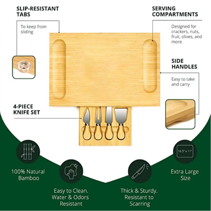 Unique Bamboo Cheese Board 1