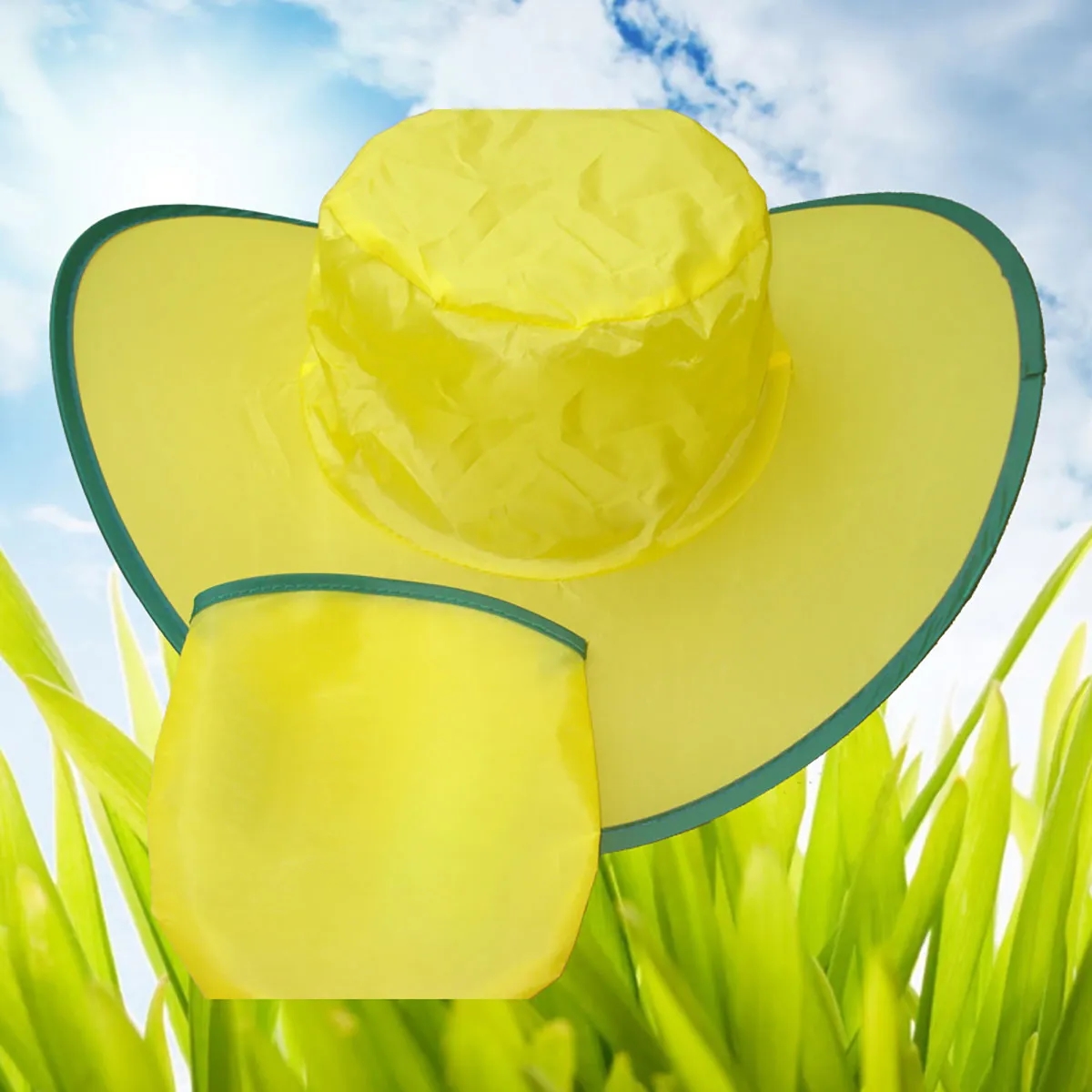 Folding Cowboy Hat with Pouch Polyester One Size Bucket Cap 4