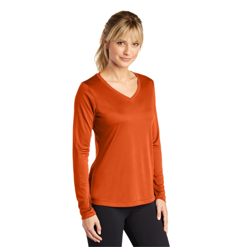 Sport-Tek Women's Long Sleeve PosiCharge Competitor V-Neck Tee. 39