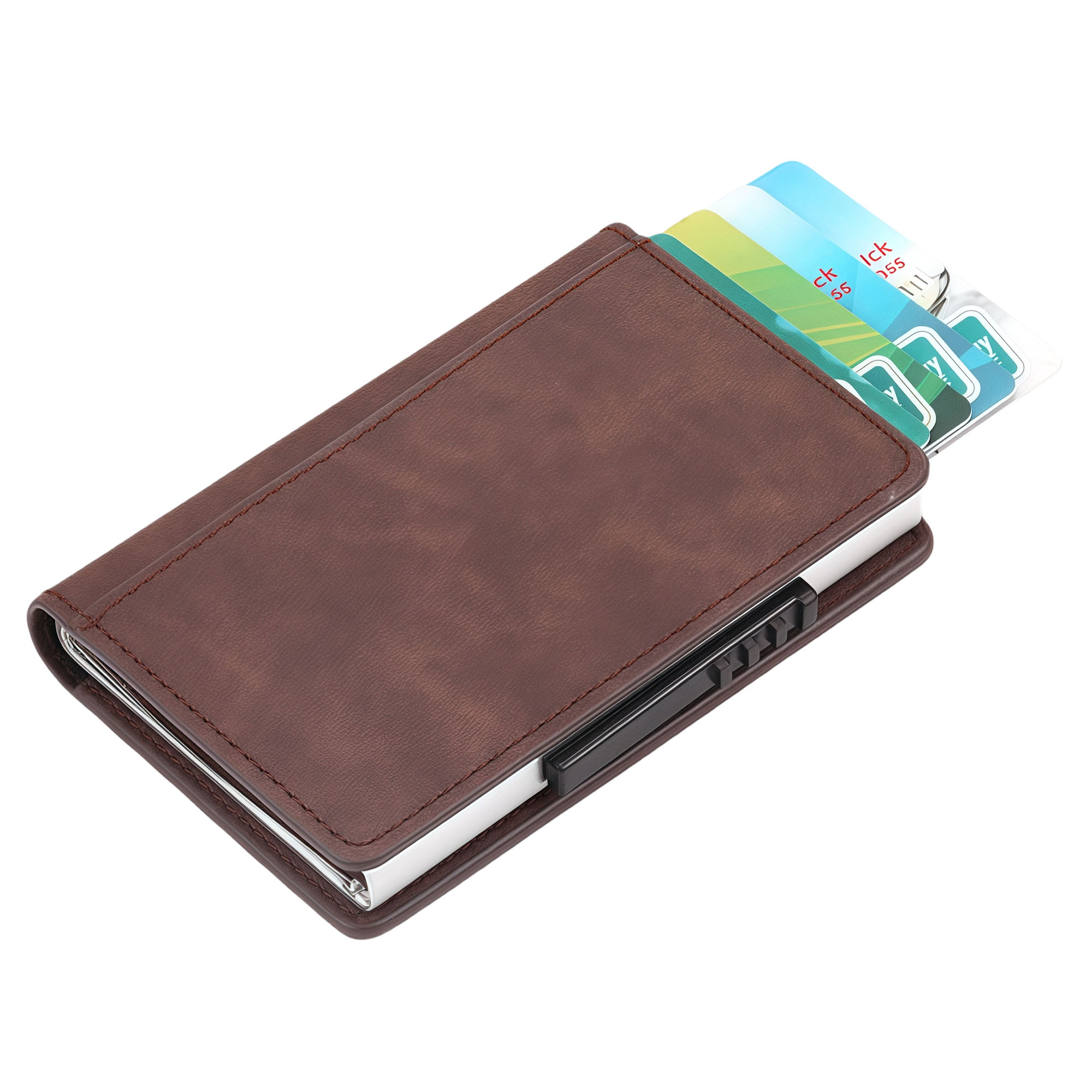 Slim Aluminum Credit Card Holder with Magnetic Closure, Fashionable and Portable Wallet for Business 5
