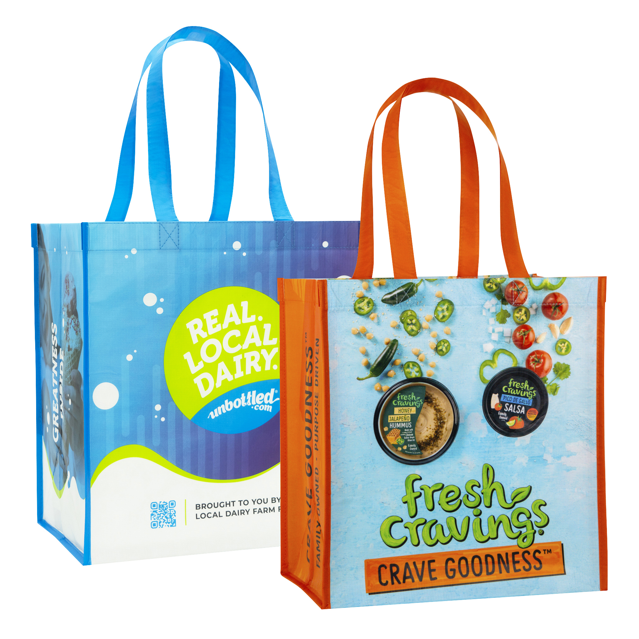 Recycled Full-Color Printed 150g Laminated RPET Tote Bag 12"x13"x8" 1