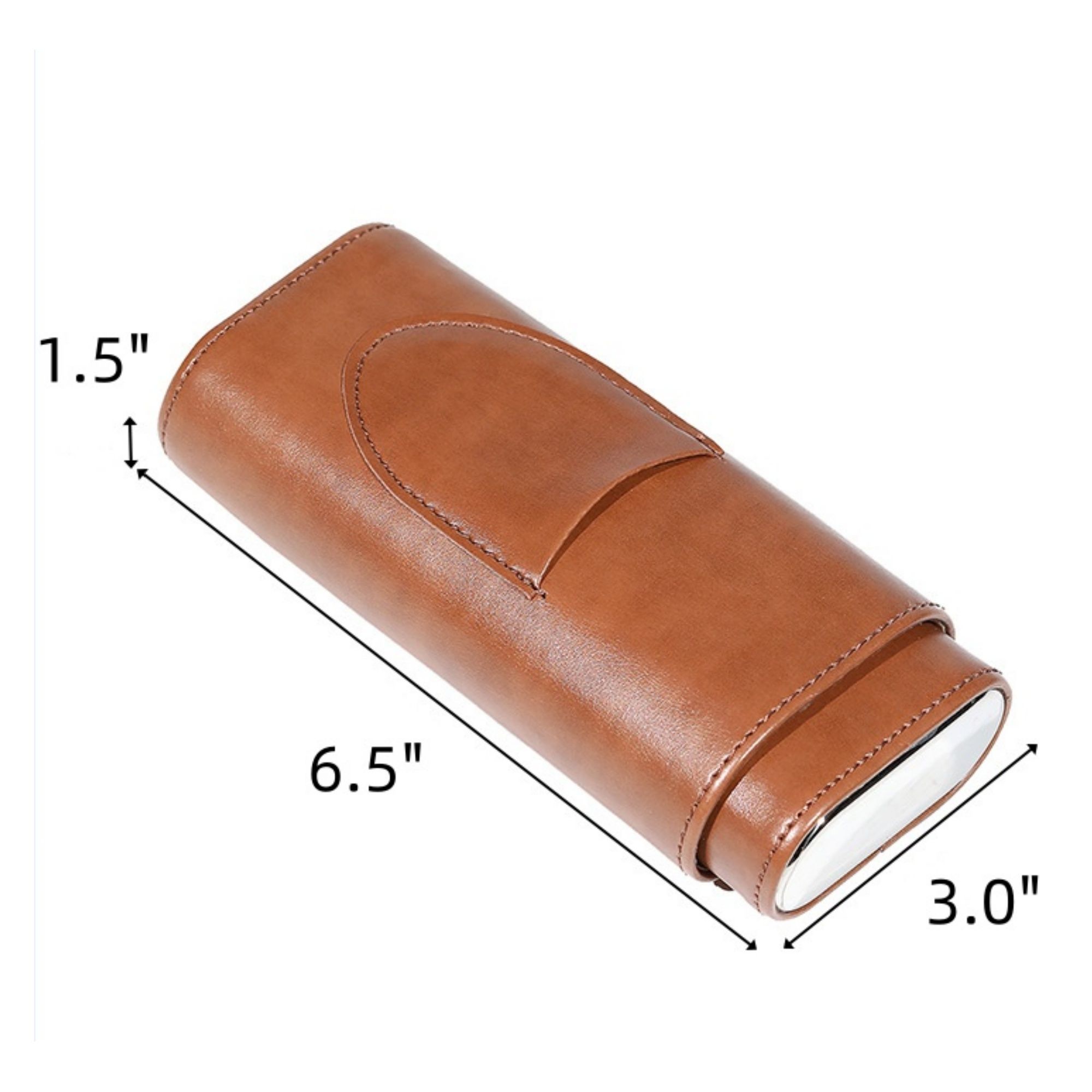 3- Finger Brown Leather Cigar Case 4