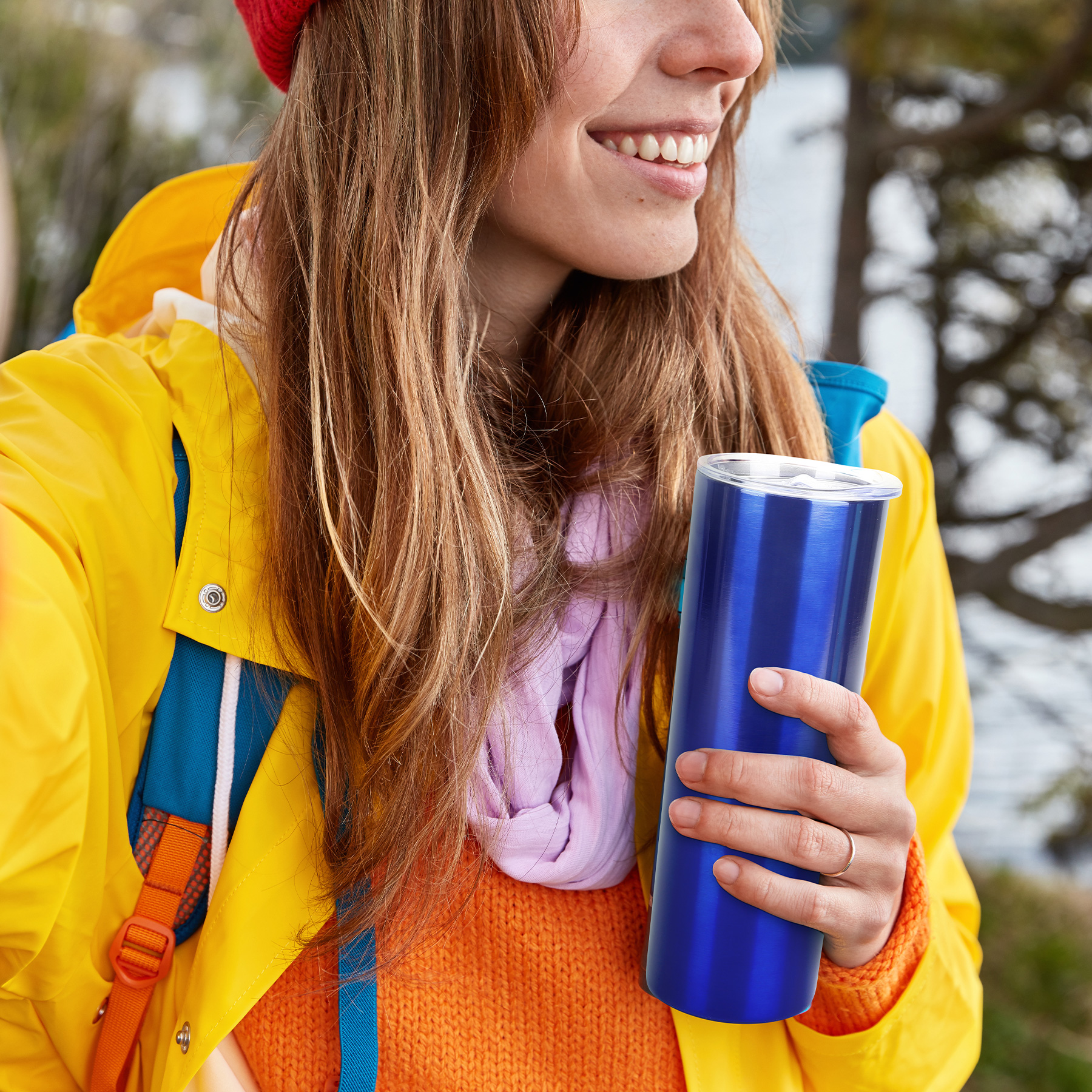 20 Oz Stainless Steel Skinny Tumbler w/ Slider Lid 5