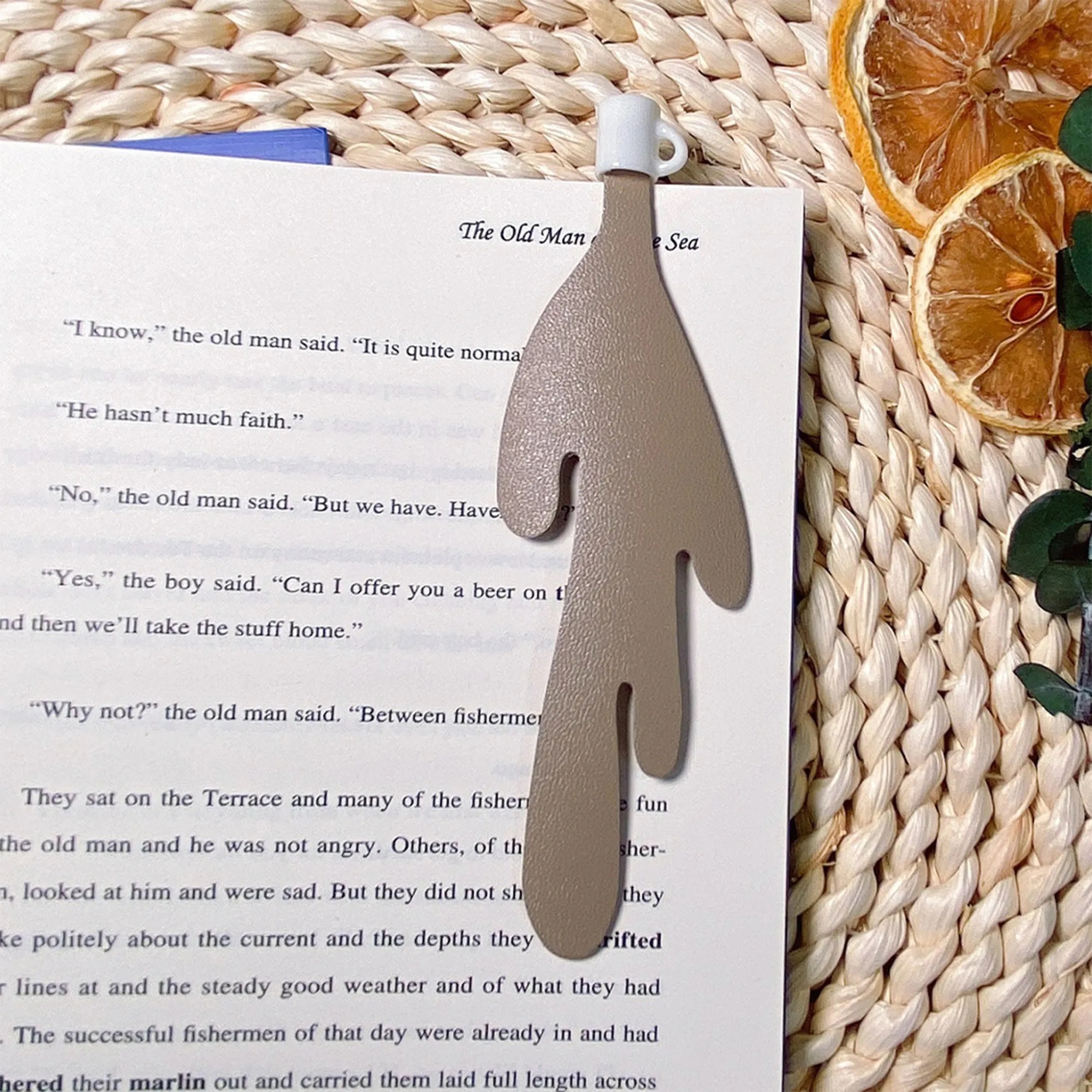 Custom Leather Bookmark With Spilled Coffee Design 4
