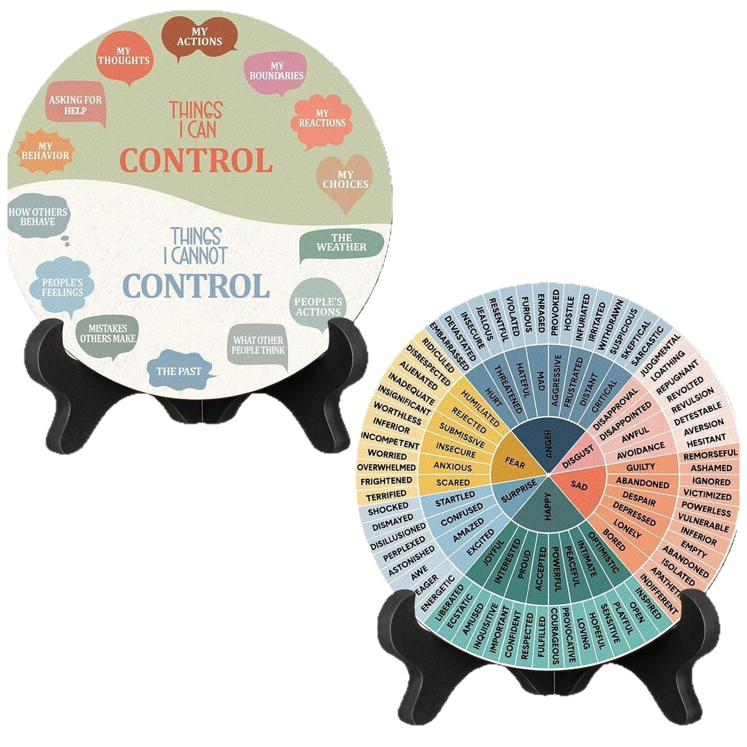 Wooden Emotion Wheel Desk Display Chart 6