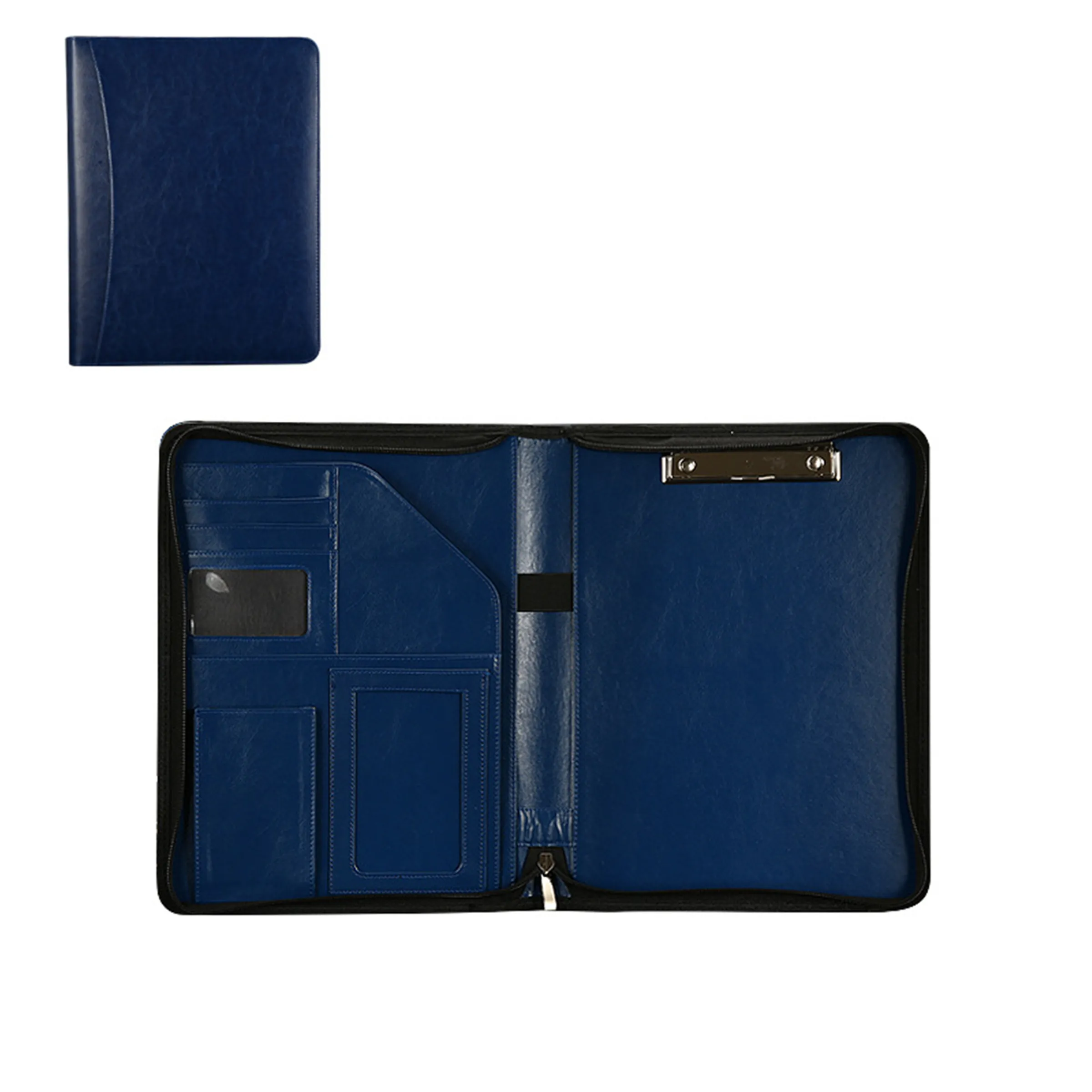 A4 Leather Zipper Business Padfolio Organizer 5