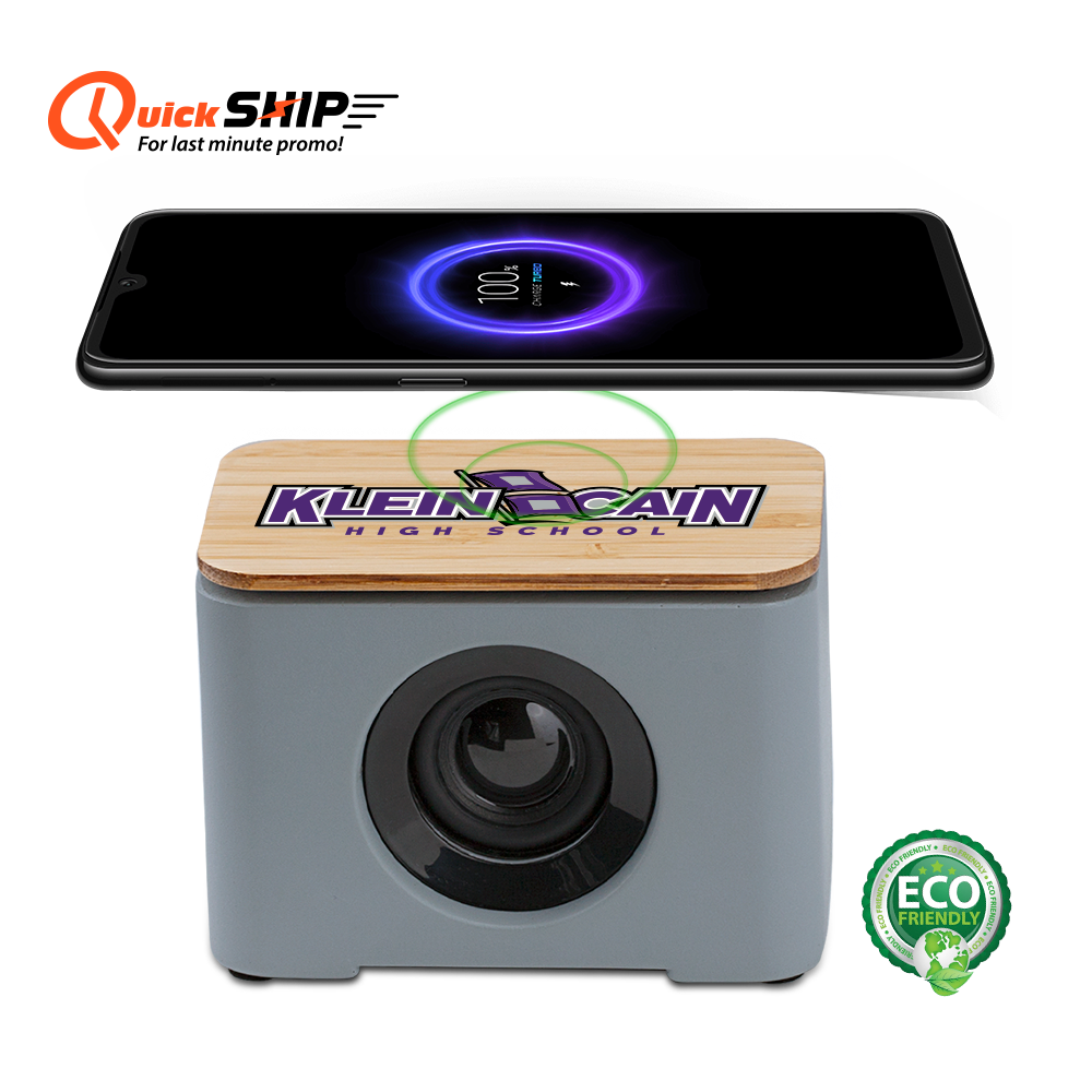 Tulare Eco-Friendly Cement & Bamboo Speaker and Wireless Charger 7