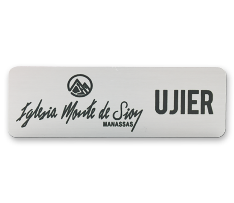 The Athena full color metal name badge 1"x3" 1