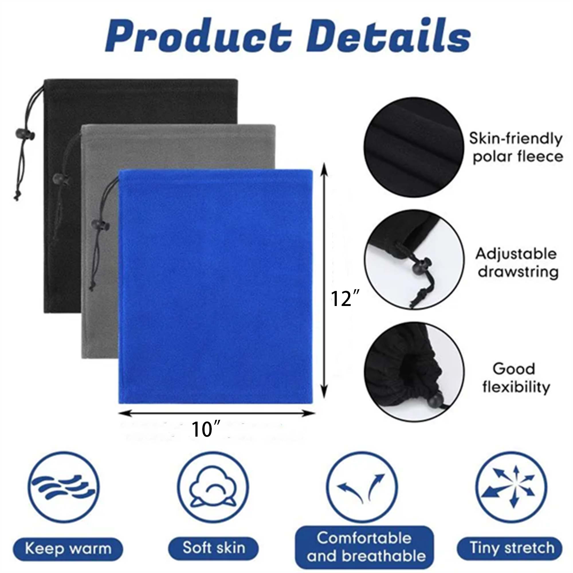 Thickened Windproof Fleece Warm Scarf 2