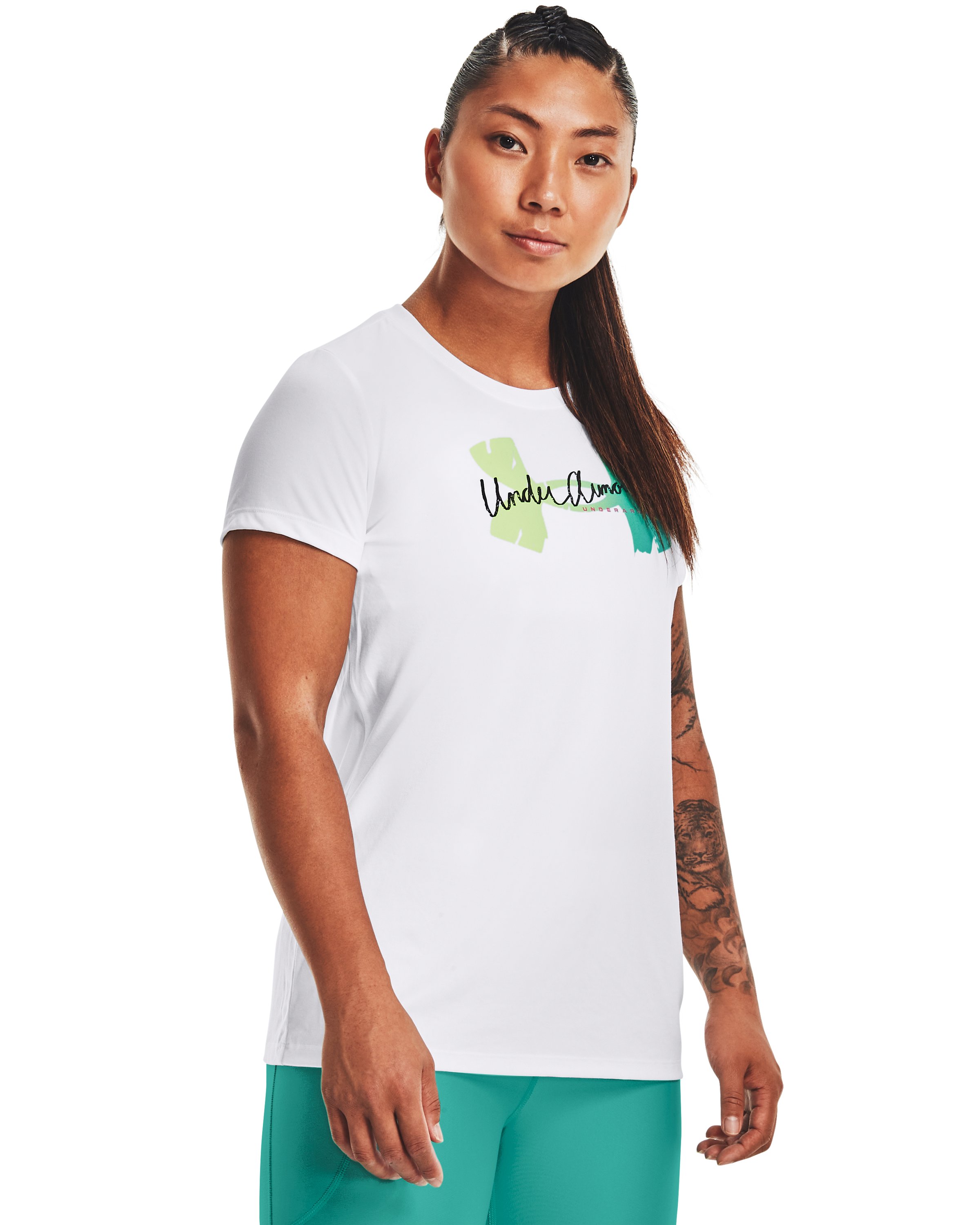 Women's UA Tech Solid Script Logo Short Sleeve  2