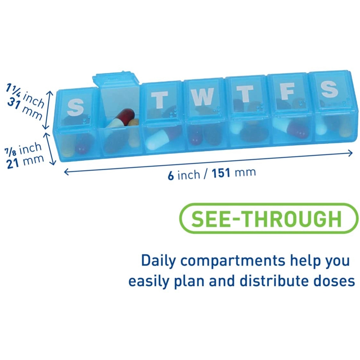 Weekly (7-Day) Pill Organizer Vitamin and Medicine Box 2