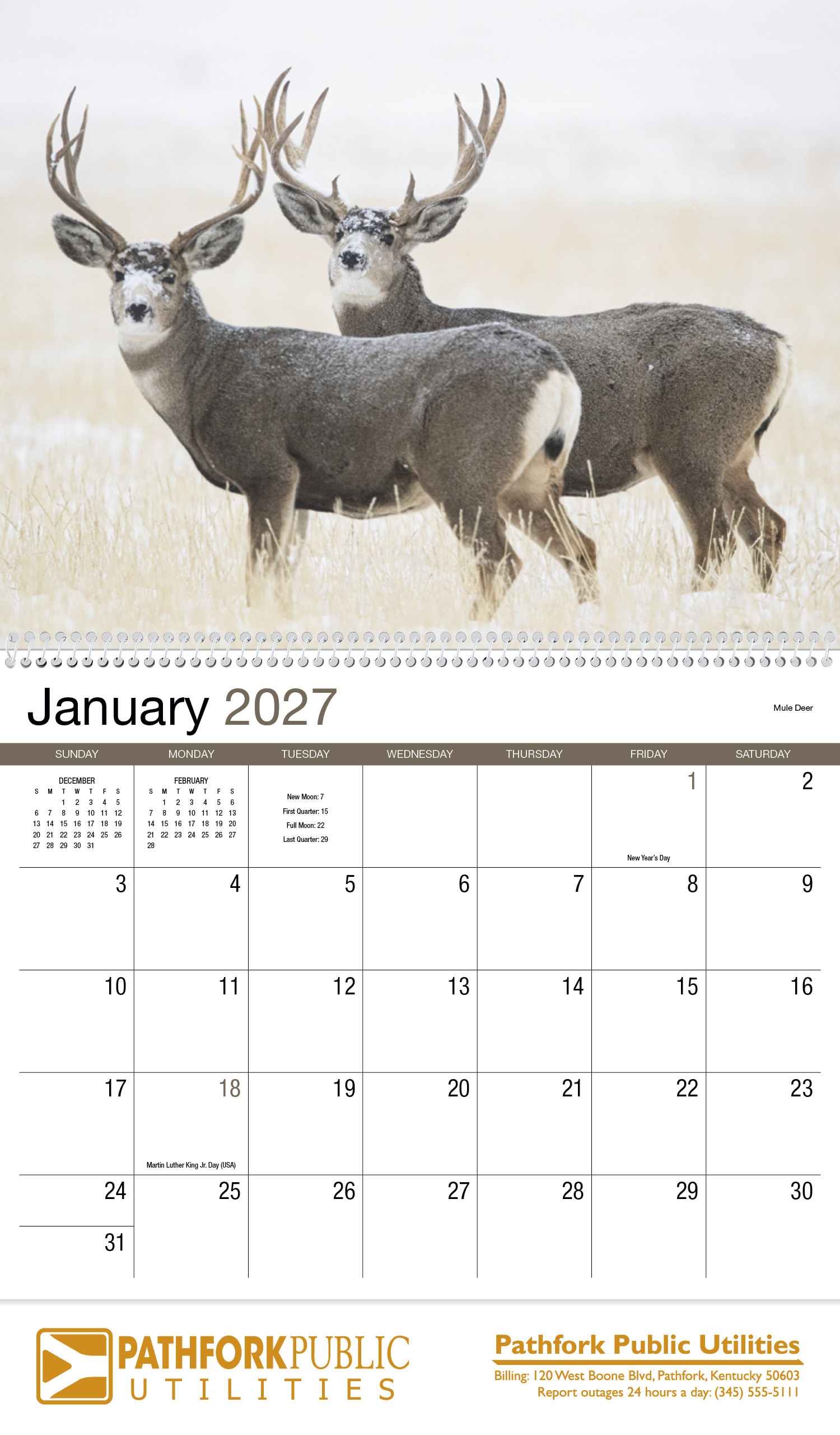 HotLine® Products Wildlife Appointment Calendar - Spiral 50