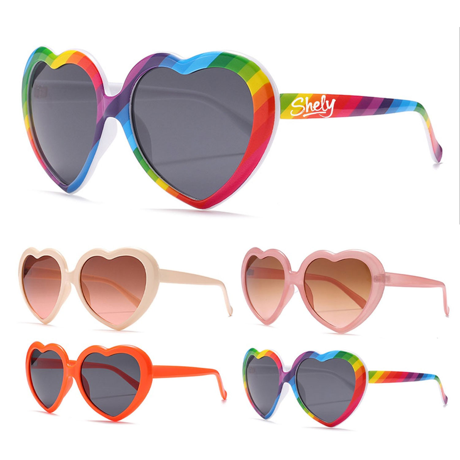 Oversize UV Protection Heart Shaped Sunglasses 6